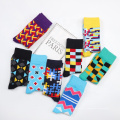 Pas cher drôle motif coloré 100% coton hommes chaussettes en gros